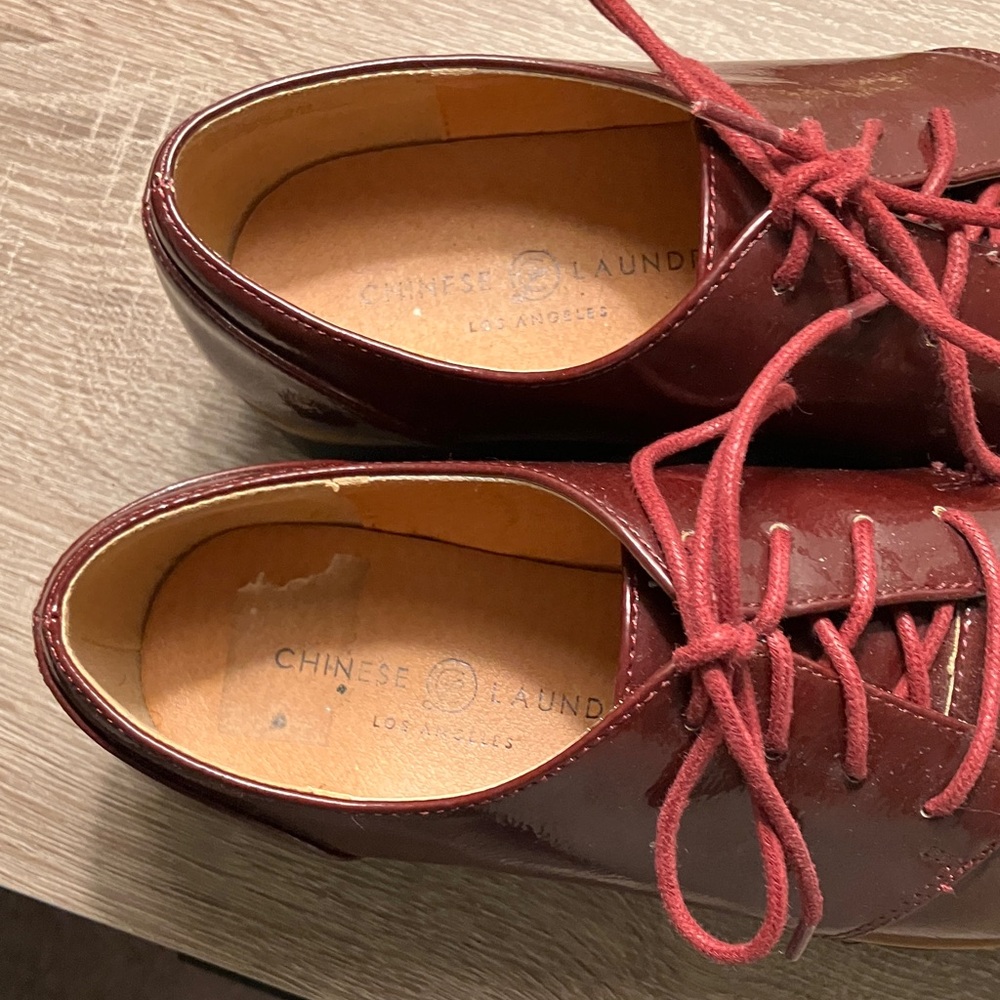 Chinese laundry Cecilia Oxford Burgundy Lace-Up Platform Shoes - Picture 3 of 8